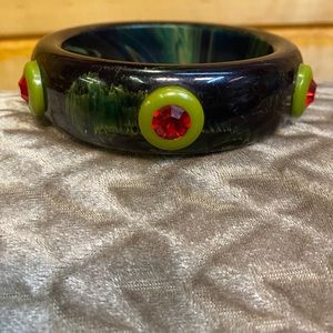 Bakelite Bangle Art Deco Rhinestones